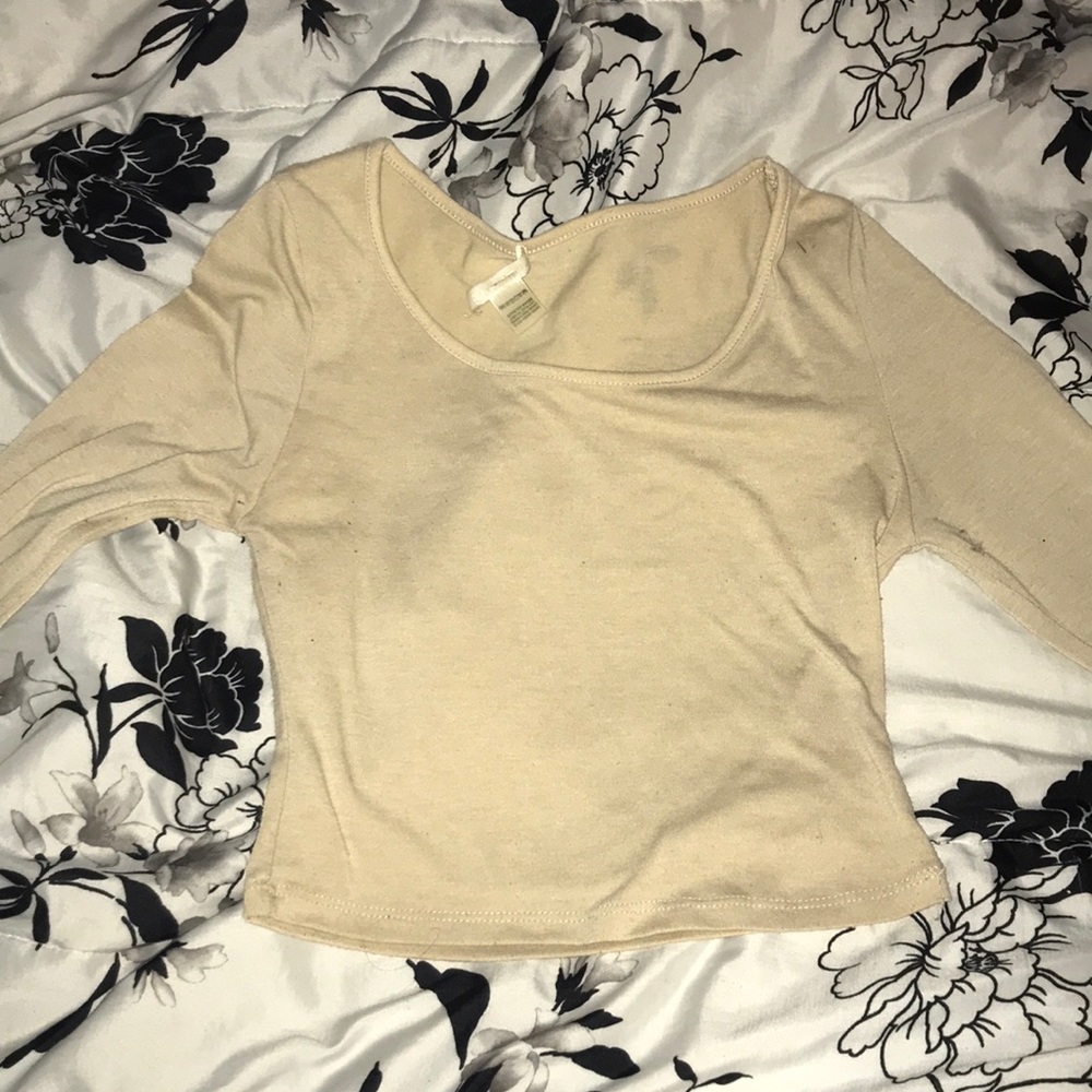nude cropped long sleeve